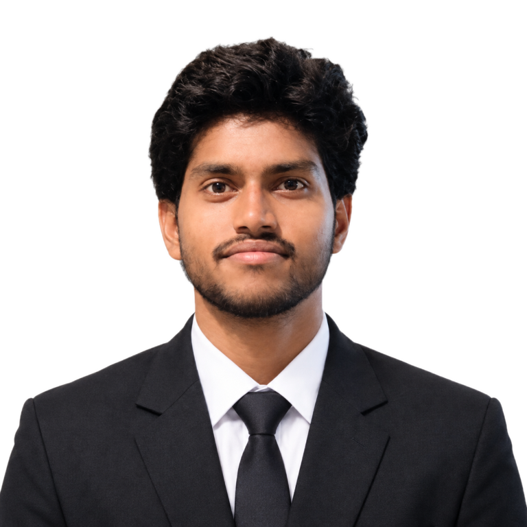Aditya Kumar wearing a black suit and tie
